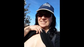 Showing tits in Private Orange fields near highway!!