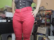 Preview 2 of Testing my red rose pants with my inflated legs, feels some small