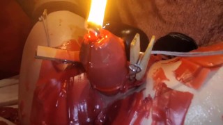 Big pierced labia torture closed with bolts | part 2