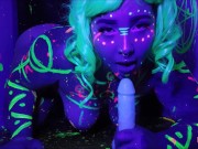 Preview 3 of AfterGlow - Blacklight Twerking and Riding with Dahlia Dee