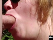 Preview 1 of Close-up blowjob to the sounds of the forest