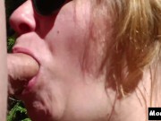 Preview 3 of Close-up blowjob to the sounds of the forest
