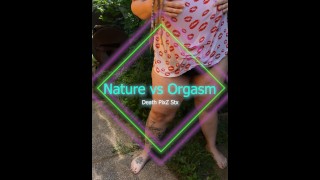 MILF/GILF Mommy gets freaky in nature and has a big FRIGHT -- Will orgasm happen for Death PixZ Stx?