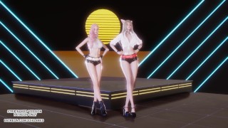 [MMD] AOA - Heart Attack Ahri Sexy Kpop Dance League of Legends Uncensored Hentai 4K 60FPS