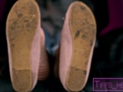 Preview 3 of Tiffanys rough dry wrinkled soles getting oiled and give footjob