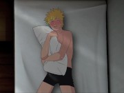 Preview 4 of Naruto has an erotic dream and ends up rubbing his dick on the pillow YAOI
