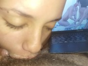 Preview 6 of squirting giant creampie in my mouth watching porn he really   and let it down my throat🍌🥛🥛💦😋🤤