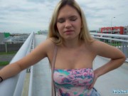 Preview 5 of Public Agent She Flashes her tits and ass on a bridge then has sex with a stranger