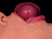 Preview 4 of CLOSE UP: Best FREE Sloppy Mouth for your CUM! Use my CUM DUMPSTER! HOT Sucking Cock ASMR - BLOWJOB