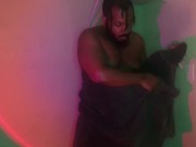 Preview 6 of Hairy Black Thick Cock Strokes In Towel - Daddy Dame