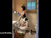 Preview 3 of Sissy French Maid Cleaning While Exposing Her GirlCock