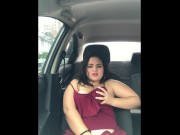 Preview 5 of My stepcousin gets horny and masturbates in the front of the car while I'm driving