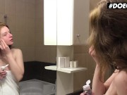 Preview 1 of Beautiful Skinny Babe Sienna Kim Fingers Her Juicy Lil Pussy While Showering - DOEGIRLS