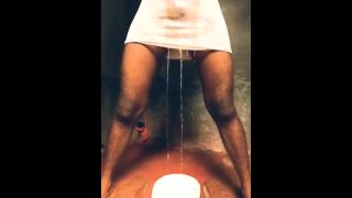 Dirty man cums in dirty toilet