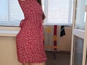Preview 1 of Hot milf masturbates on the balcony while her husband is away