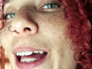 Preview 1 of Freckled Redhead girl gives you a sweet JOI while shows her braces - JOI BRACES FETISH