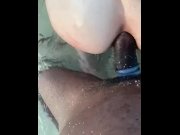 Preview 3 of NAUGHTY BRITISH BLONDE TAKES HARD BBC IN ASS OUTDOORS IN PUBLIC IN JAMACIAN SEA