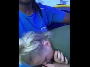 Preview 6 of BLONDE GIVES RISKY BLOWJOB ON BUS