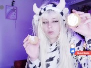 Preview 4 of 🐄🥛🍪 my own cow suit, it gives me pleasure to drink milk and eat cookies + ahegao 🍪🥛🐄