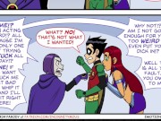 Preview 4 of Teen Titans Emotobat Sickness Part 4 - Threesome Robin with Vin and Starfire