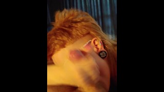 Hot Redhead Sucks BF's Cock