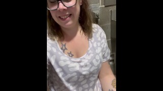 I just like to have fun - risky adventure in public bathroom - showing off and revealing sexy video