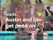 Preview 5 of 6 girls pee on their 2 guy friends