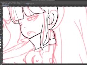 Preview 4 of Masturbating my friend in the classroom - FANART - SPEEDPAINT 🤫💚