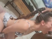 Preview 4 of BIKINI HOTTIE WANTS YOU TO GRAB HER PONYTAIL AND JACK HAMMER FUCK HER THROAT LIKE YOU PAID TO NUT IN