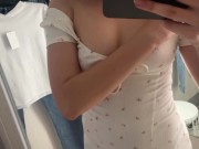 Preview 2 of I am so Horny! First Time Public Masturbation in a FITTING ROOM - Vikki Pie