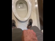 Preview 2 of Making a mess in every public and private restroom at rich fancy club CAUGHT moaning desperate