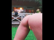 Preview 3 of My Sexy neighbor masturbates while sunbathing in the park and squirt so bad!