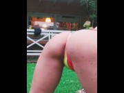 Preview 4 of My Sexy neighbor masturbates while sunbathing in the park and squirt so bad!
