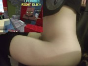 Preview 5 of Femboy fucks himself with tail plug while playing Minecraft bedwars