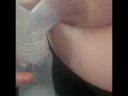 Preview 2 of Milf pumps milky tits