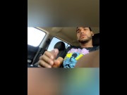 Preview 3 of I masturbate inside my car in a public parking lot. I cum on my shirt, I wanna fuck you yg