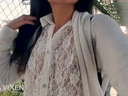 Preview 4 of Walking On The Street Wearing Sheer Blouse