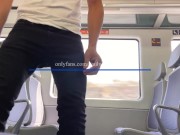 Preview 2 of Hot muscle man travelling fully naked on a train to Barcelona. Very risky