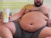 Preview 5 of HUGE 5000 CALORIE FEEDEE BELLY STUFFING MCDONALDS AND CREAM!