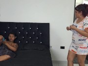 Preview 1 of I see my stepson masturbating and I suck his rich cock