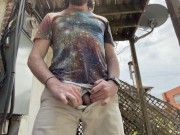 Preview 1 of Bearded Stoner Jerks Uncut Cock and Cums Outside