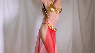 Exotic Stripper Pole Dancer Teases Fans Wearing a Safari Thong Bikini
