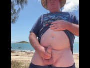 Preview 6 of Wanking on public beach & cum