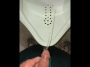 Preview 3 of Early Morning Pee Desperation While Camping - Risky Public Pissing & Cumming In A Public Washroom