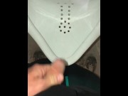 Preview 5 of Early Morning Pee Desperation While Camping - Risky Public Pissing & Cumming In A Public Washroom