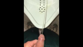Early Morning Pee Desperation While Camping - Risky Public Pissing & Cumming In A Public Washroom