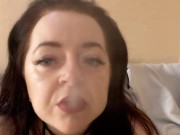 Preview 2 of Mistress Lara is vaping in sexy lingerie at home