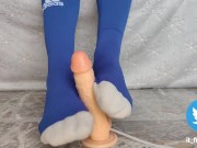 Preview 5 of Sockjob with blue Adidas soccer socks