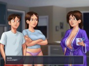 Preview 3 of Summertime saga #48 - Masturbating while watching porn in the living room - Gameplay