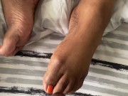 Preview 3 of Cummy ebony orange toes